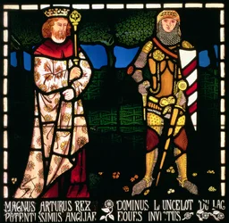 Kong Arthur og Sir Lancelot, 1862 (farget glass)